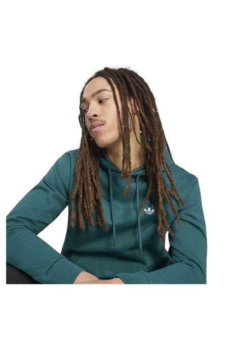 Felpa Adidas Trefoil Essentials in Fleece con Cappuccio Verde Uomo ADIDAS ORIGINALS | Felpe | KV9317-